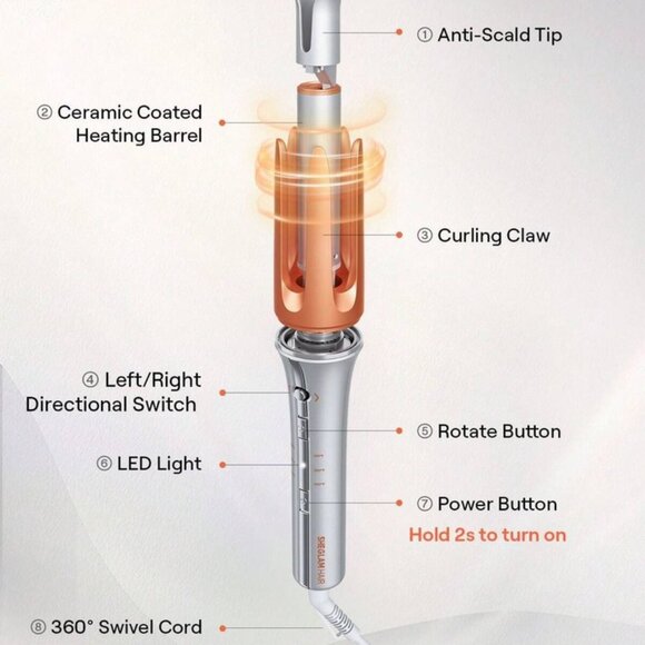 SheGlam Hair It-Curl One-Touch Instant Automatic Curling Iron 1" 25mm - Picture 10 of 10